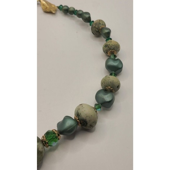 Mode Art Blue Green Enamel Bead Necklace - Picture 5 of 7